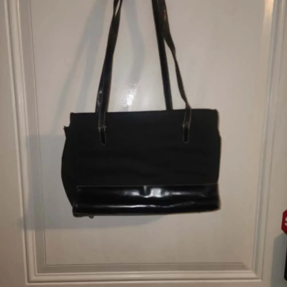 Kate Spade Black Canvas Tote Bag with Bow Detail